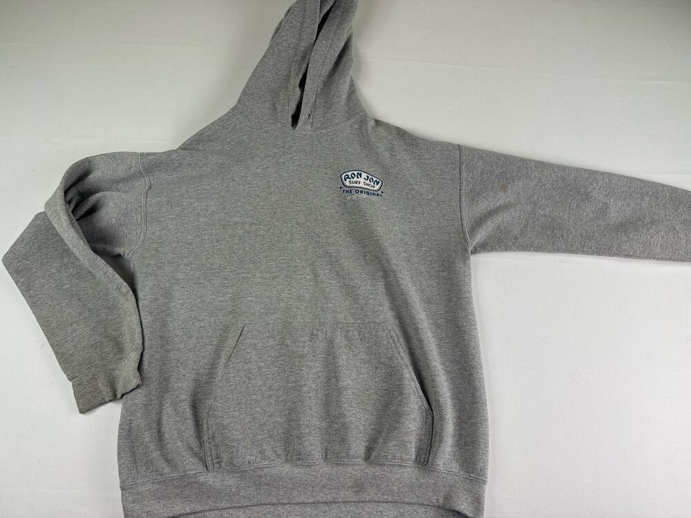 Ron Jon Surf Shop Hoodie Men’s Large Gray Pullover Sweatshirt Spell Out Logo